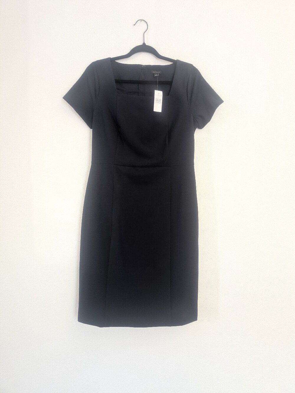 Ann Taylor Navy Square Neck Sheath Dress Size 6 Seasonless Stretch NEW - Picture 5 of 8